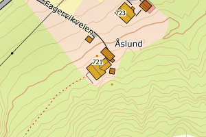 Kartbilde fra WMS-tjeneste av avviket