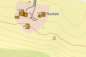 Kartbilde fra WMS-tjeneste av avviket