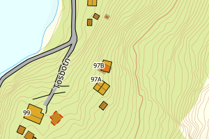 Kartbilde fra WMS-tjeneste av avviket