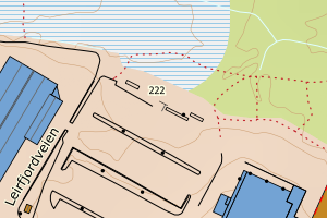Kartbilde fra WMS-tjeneste av avviket
