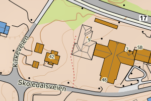 Kartbilde fra WMS-tjeneste av avviket