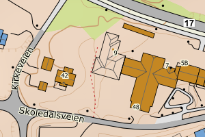Kartbilde fra WMS-tjeneste av avviket