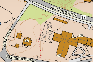 Kartbilde fra WMS-tjeneste av avviket