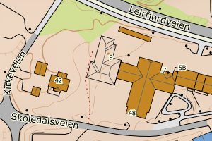 Kartbilde fra WMS-tjeneste av avviket