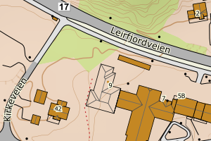 Kartbilde fra WMS-tjeneste av avviket