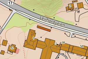 Kartbilde fra WMS-tjeneste av avviket
