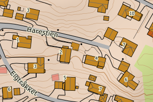 Kartbilde fra WMS-tjeneste av avviket