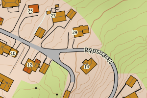 Kartbilde fra WMS-tjeneste av avviket