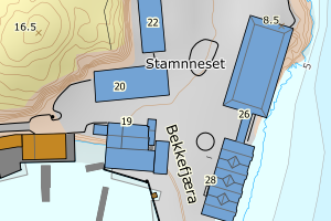 Kartbilde fra WMS-tjeneste av avviket