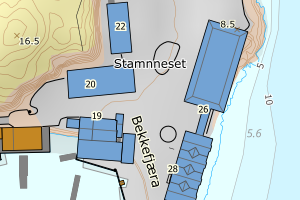 Kartbilde fra WMS-tjeneste av avviket