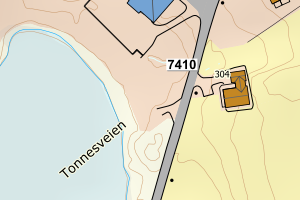 Kartbilde fra WMS-tjeneste av avviket