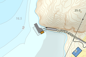 Kartbilde fra WMS-tjeneste av avviket