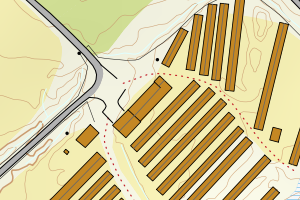 Kartbilde fra WMS-tjeneste av avviket