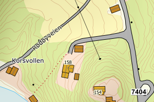Kartbilde fra WMS-tjeneste av avviket