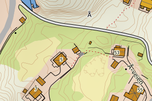 Kartbilde fra WMS-tjeneste av avviket