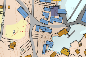 Kartbilde fra WMS-tjeneste av avviket