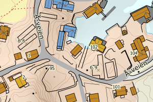 Kartbilde fra WMS-tjeneste av avviket