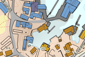 Kartbilde fra WMS-tjeneste av avviket