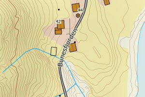 Kartbilde fra WMS-tjeneste av avviket