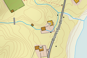 Kartbilde fra WMS-tjeneste av avviket