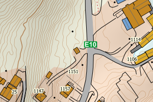 Kartbilde fra WMS-tjeneste av avviket