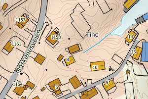 Kartbilde fra WMS-tjeneste av avviket