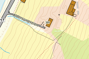 Kartbilde fra WMS-tjeneste av avviket