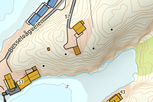 Kartbilde fra WMS-tjeneste av avviket