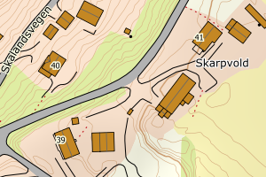 Kartbilde fra WMS-tjeneste av avviket