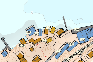 Kartbilde fra WMS-tjeneste av avviket