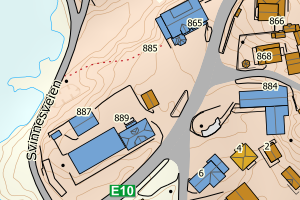 Kartbilde fra WMS-tjeneste av avviket