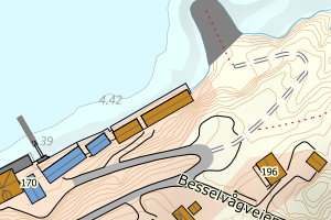 Kartbilde fra WMS-tjeneste av avviket