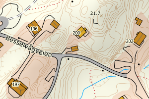 Kartbilde fra WMS-tjeneste av avviket