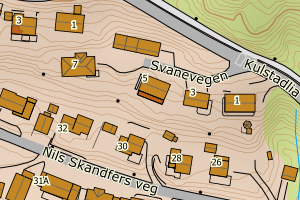 Kartbilde fra WMS-tjeneste av avviket