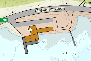 Kartbilde fra WMS-tjeneste av avviket