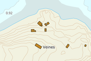 Kartbilde fra WMS-tjeneste av avviket