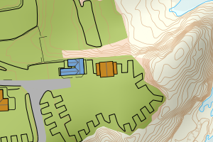 Kartbilde fra WMS-tjeneste av avviket