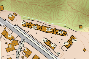 Kartbilde fra WMS-tjeneste av avviket
