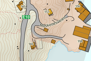 Kartbilde fra WMS-tjeneste av avviket