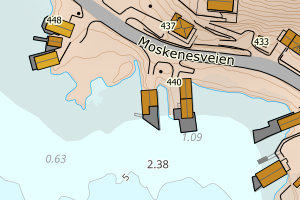 Kartbilde fra WMS-tjeneste av avviket