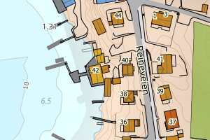 Kartbilde fra WMS-tjeneste av avviket