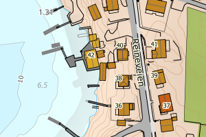 Kartbilde fra WMS-tjeneste av avviket