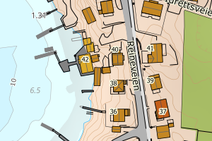 Kartbilde fra WMS-tjeneste av avviket