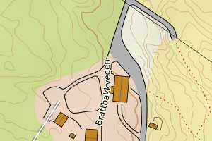 Kartbilde fra WMS-tjeneste av avviket
