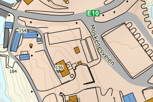 Kartbilde fra WMS-tjeneste av avviket