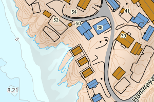 Kartbilde fra WMS-tjeneste av avviket