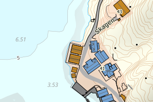 Kartbilde fra WMS-tjeneste av avviket