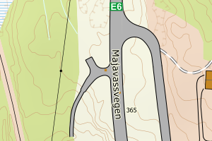 Kartbilde fra WMS-tjeneste av avviket