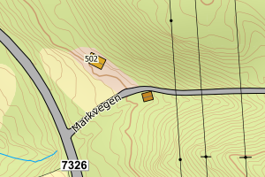 Kartbilde fra WMS-tjeneste av avviket