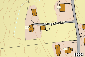 Kartbilde fra WMS-tjeneste av avviket